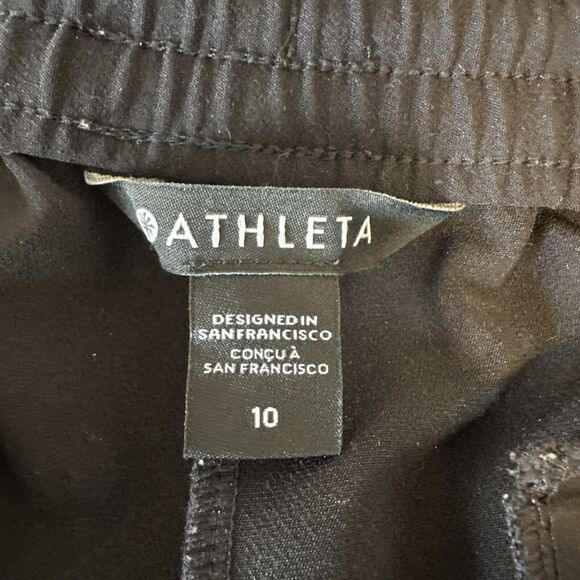 Athleta Womens Endeavor Straight Leg Pants Size 10 Black Pockets Drawstring - Picture 5 of 6